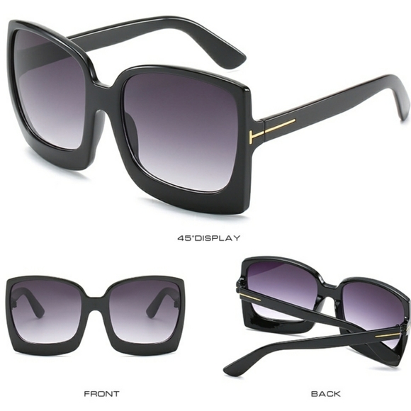 New Oversized Black Luxury Sunglasses - Picture 2 of 7